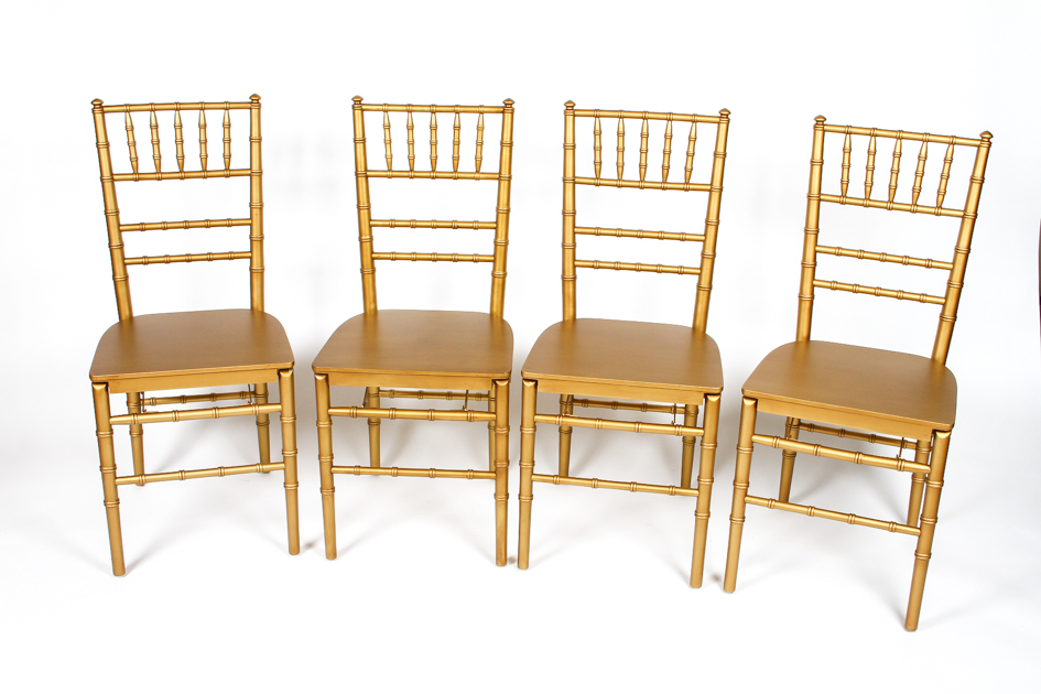 Set of Four Ballard Designs Folding Ballroom Chairs
