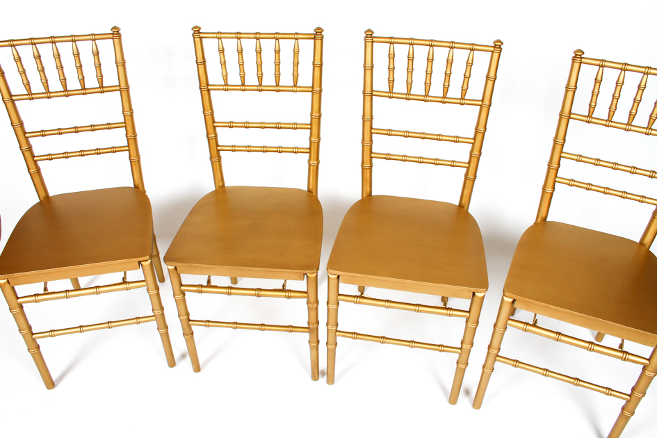 Set of Four Ballard Designs Folding Ballroom Chairs