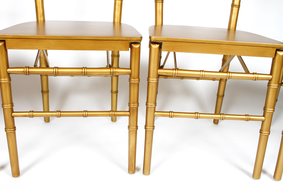 Set of Four Ballard Designs Folding Ballroom Chairs