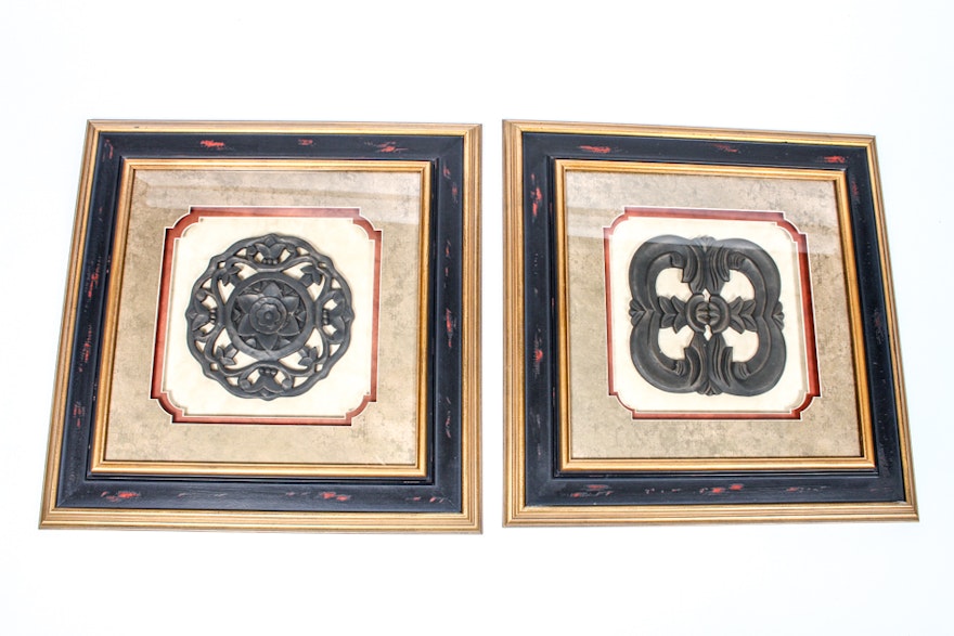 Pair of Framed Decorative Wall Hangings