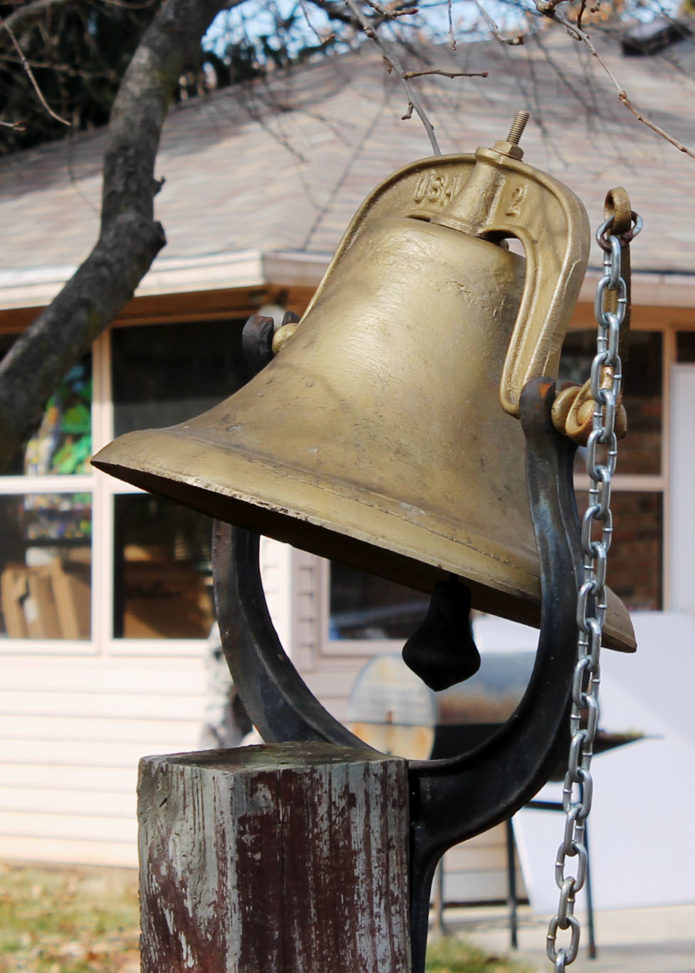Vintage Iron Farm Bell with Yoke and Cradle "Crystal Metal 2"