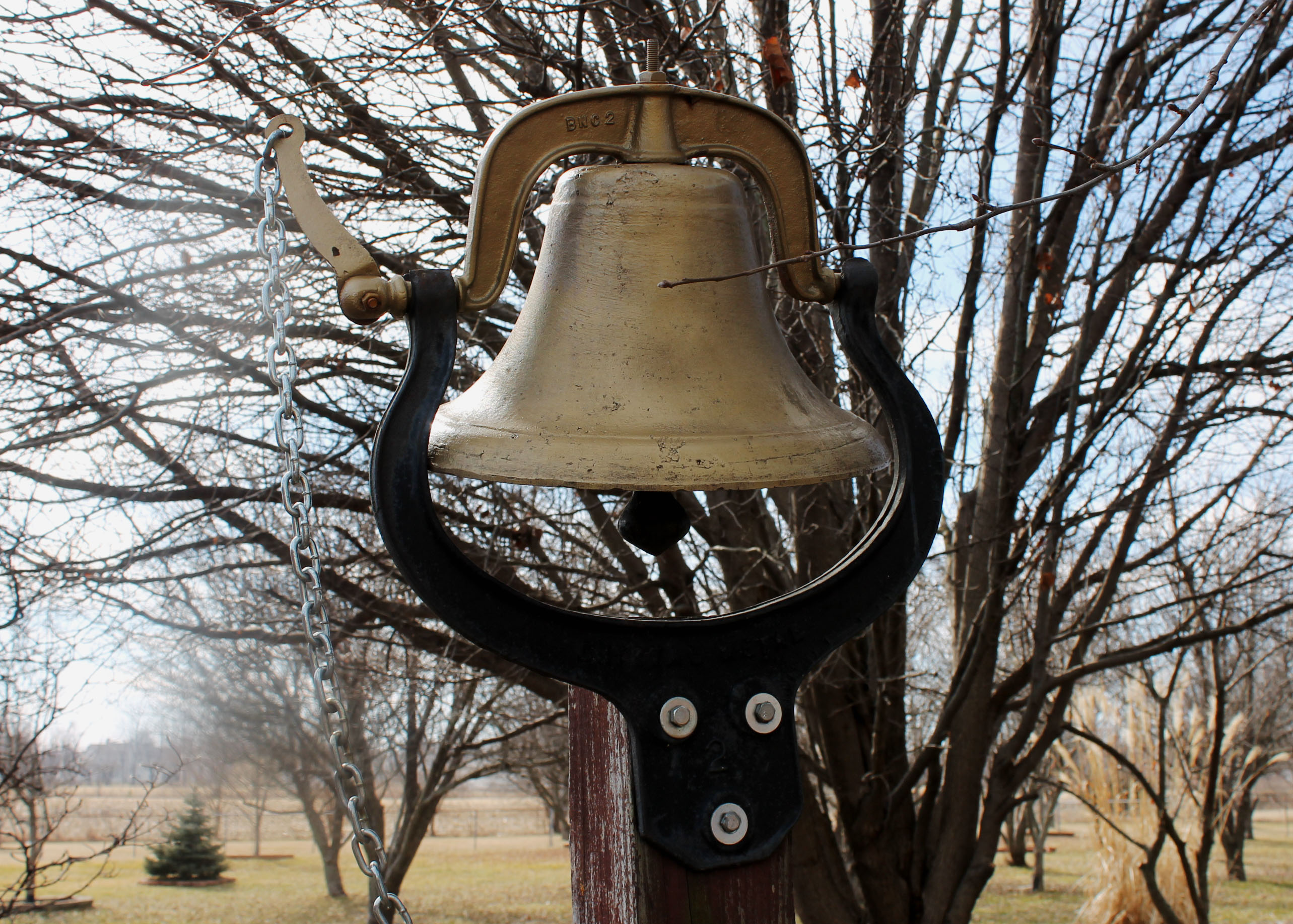 Vintage Iron Farm Bell with Yoke and Cradle "Crystal Metal 2"