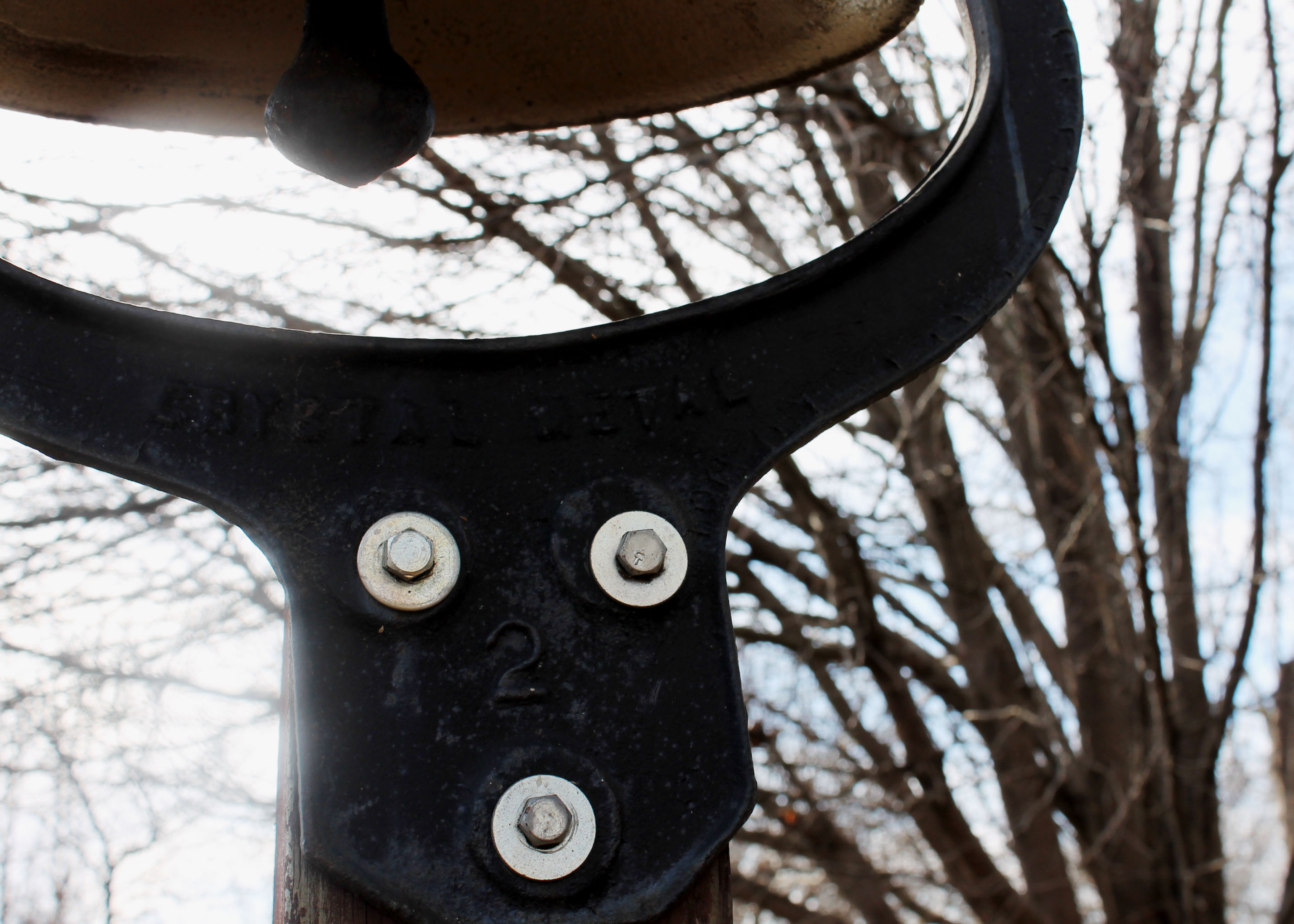 Vintage Iron Farm Bell with Yoke and Cradle "Crystal Metal 2"