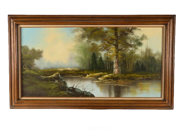 Oil on Canvas Landscape Painting Signed W. Smith