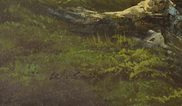 Oil on Canvas Landscape Painting Signed W. Smith