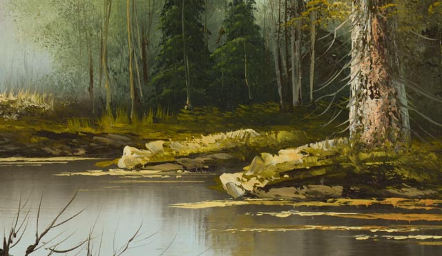 Oil on Canvas Landscape Painting Signed W. Smith