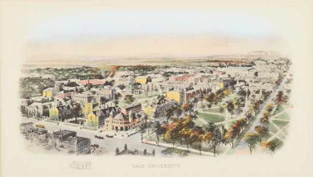 Lithographic Print of Richard Rummel's Drawing to Yale University