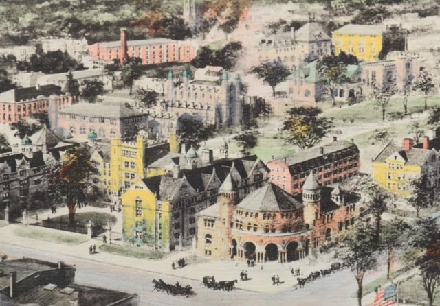 Lithographic Print of Richard Rummel's Drawing to Yale University