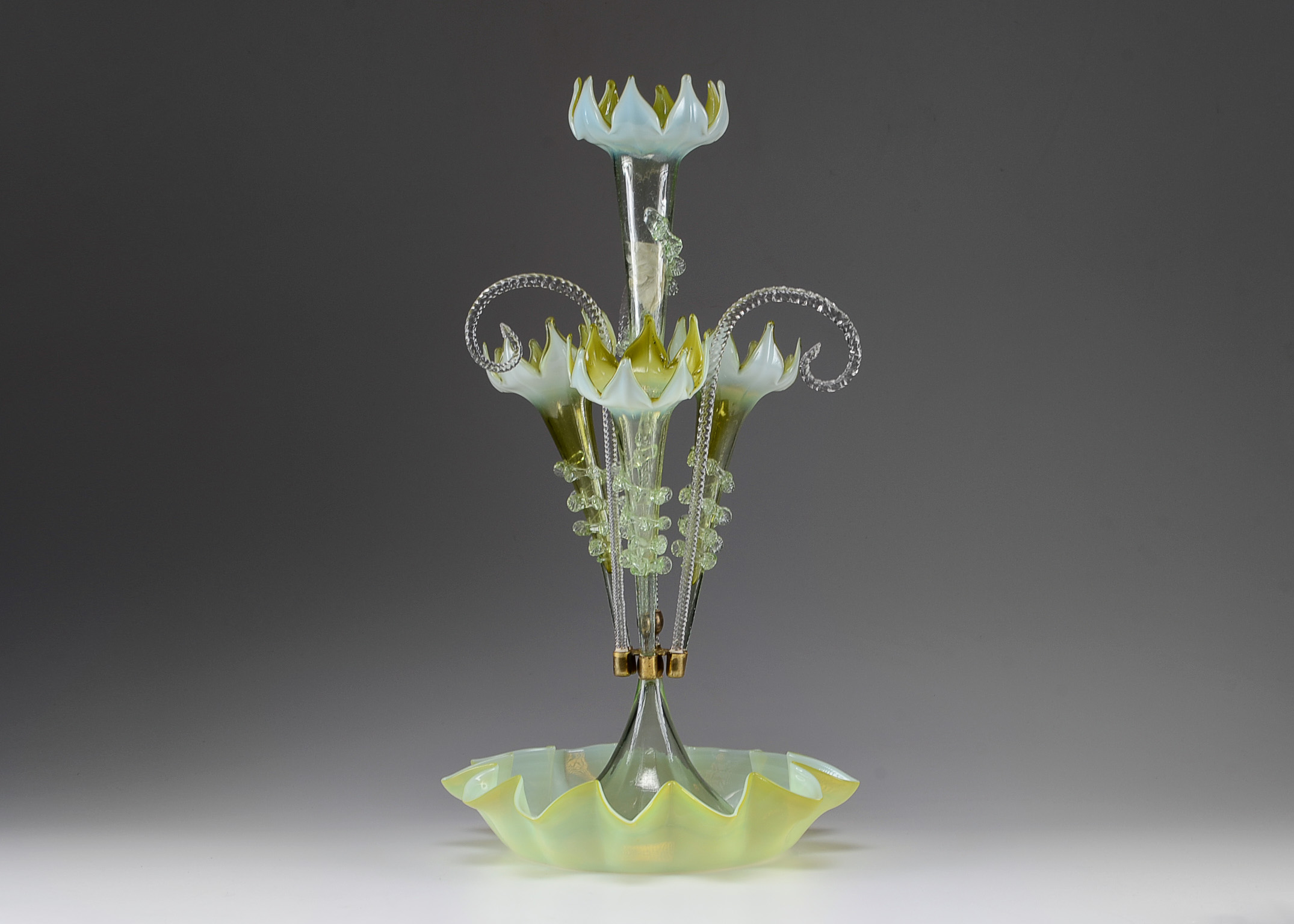 Victorian Art Glass Epergne