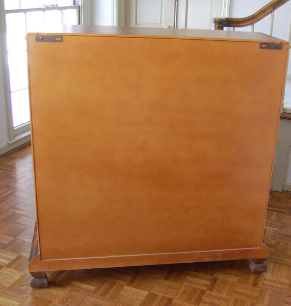 Secretary Desk With Floral Motif and Mottled Finish