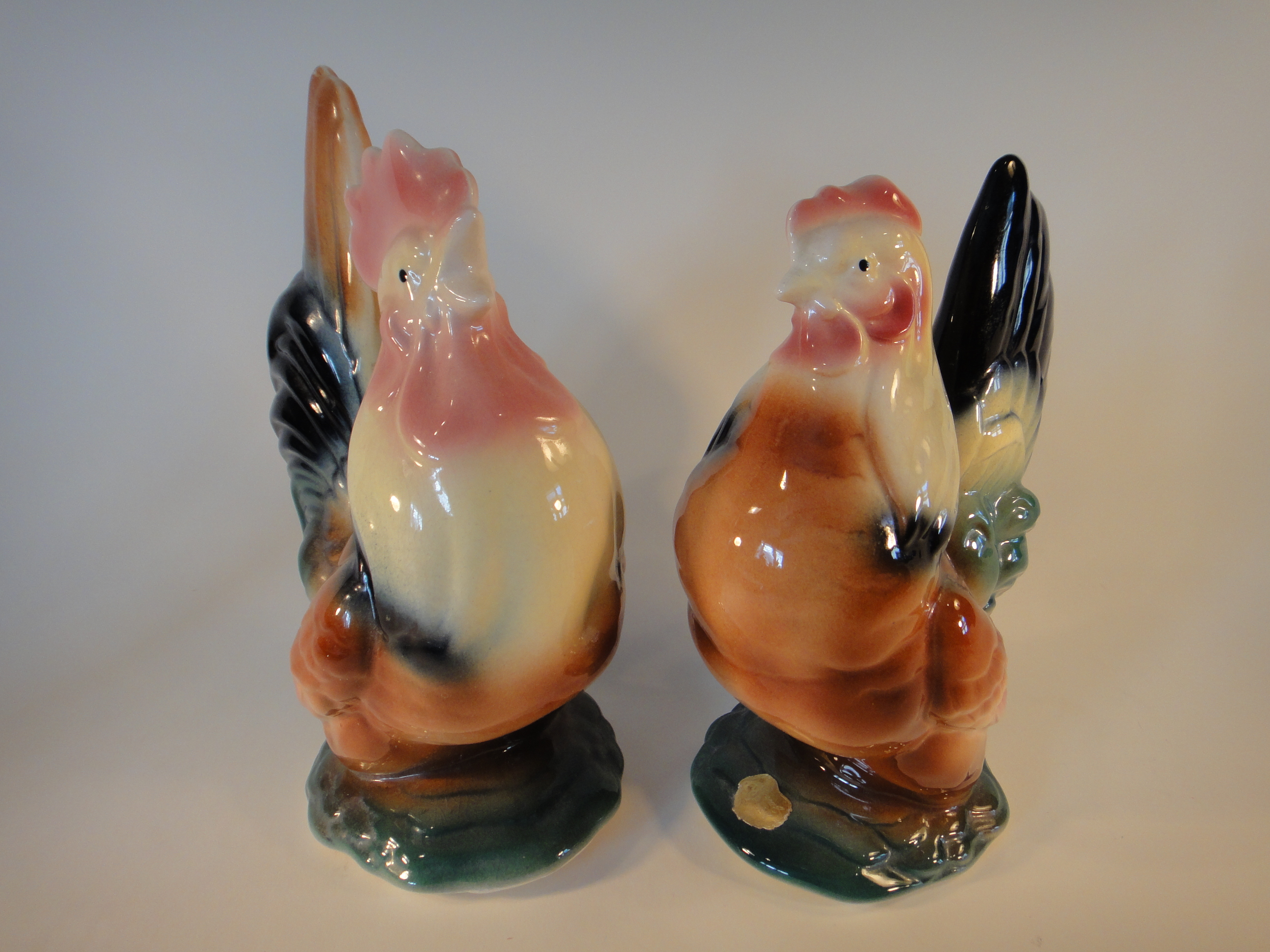 Vintage Porcelain Royal Copley Rooster & Hen