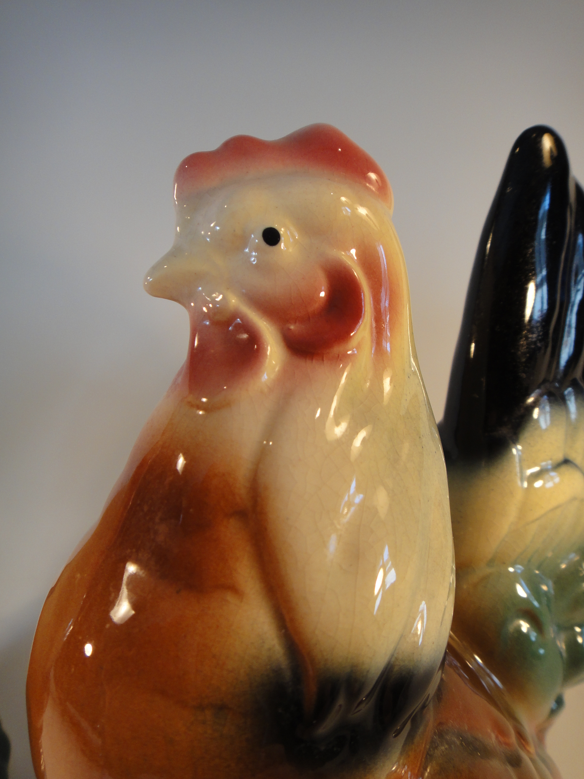 Vintage Porcelain Royal Copley Rooster & Hen