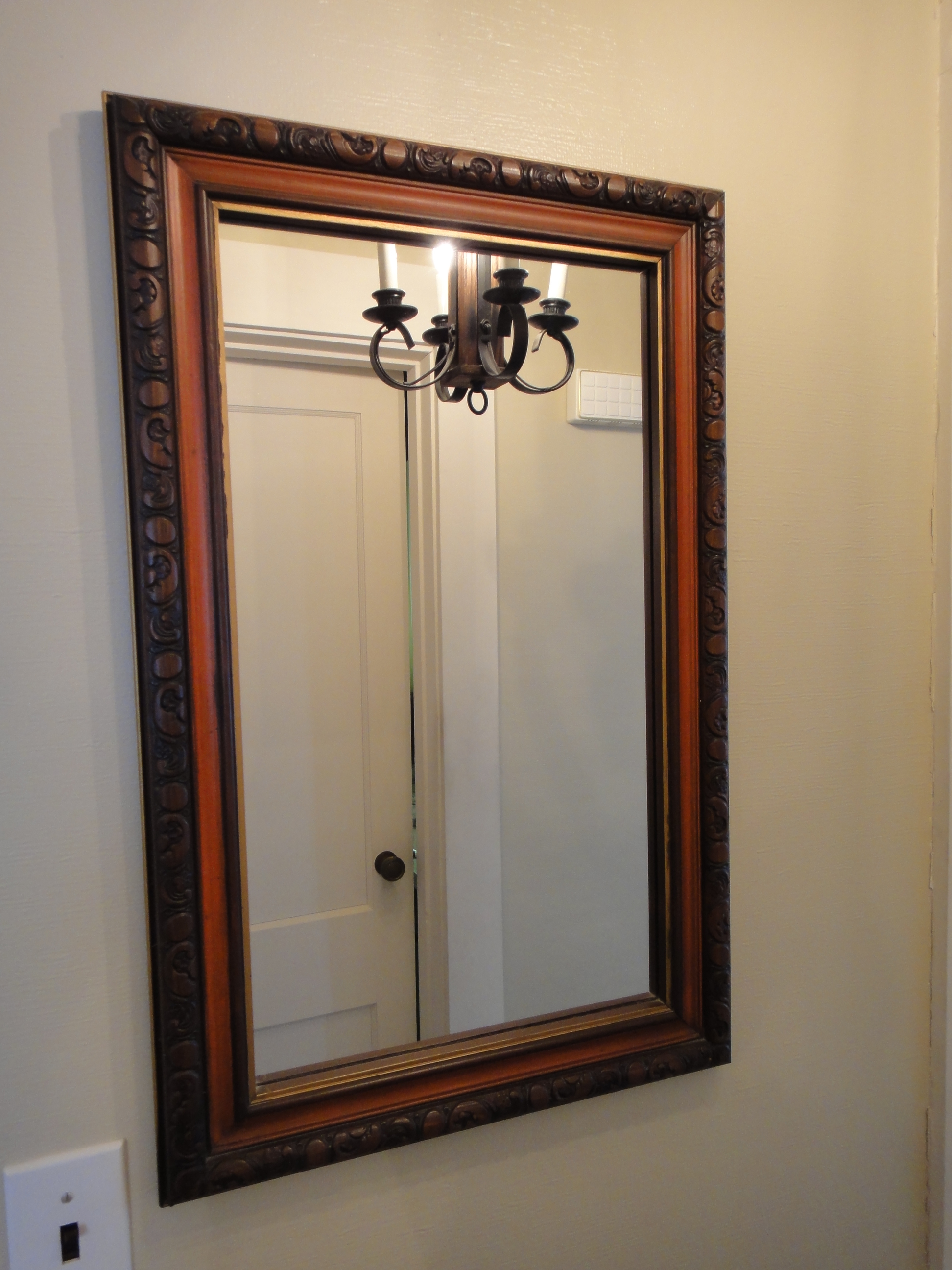 Vintage Carved Wooden Decorative Mirror