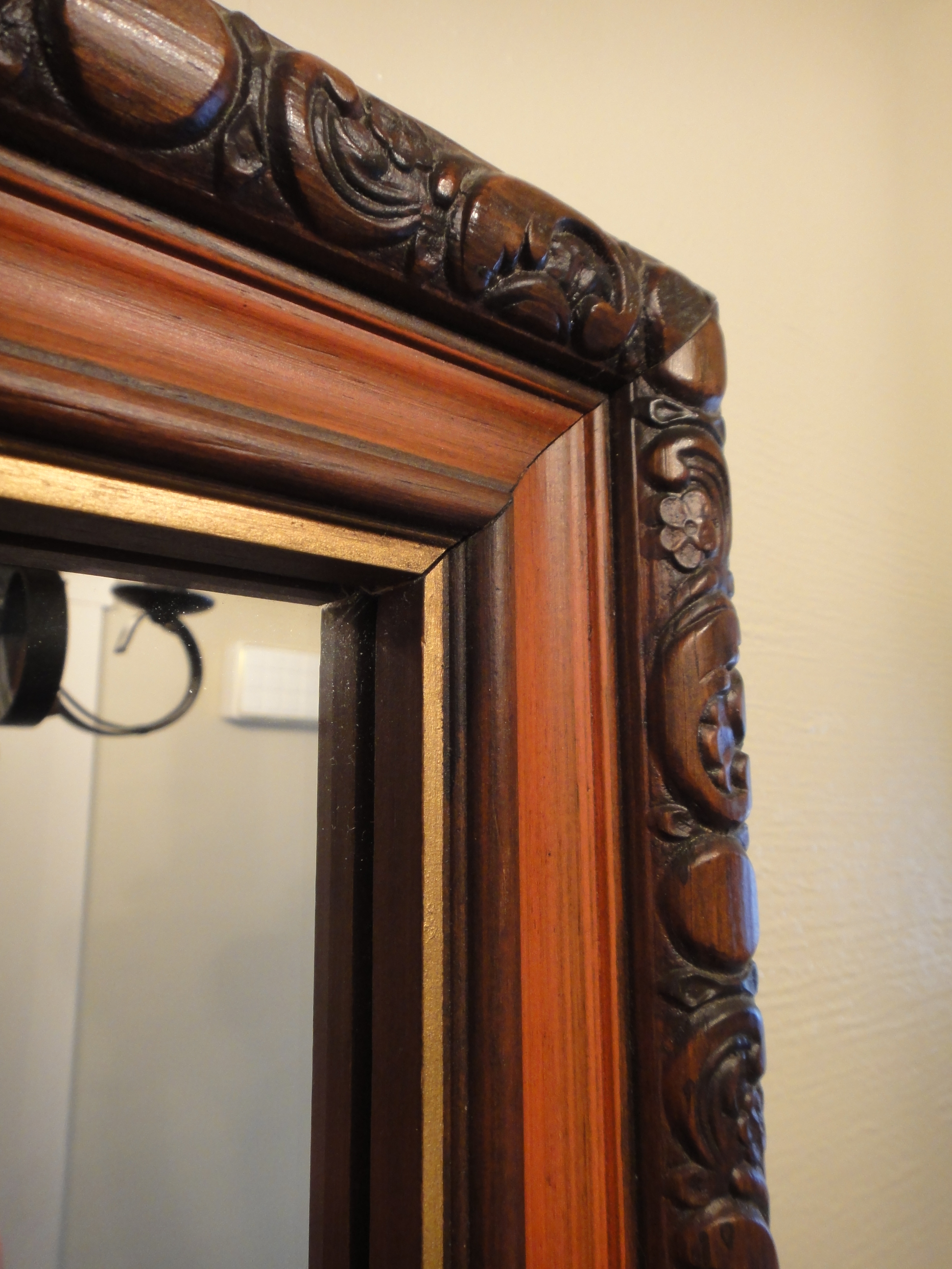 Vintage Carved Wooden Decorative Mirror