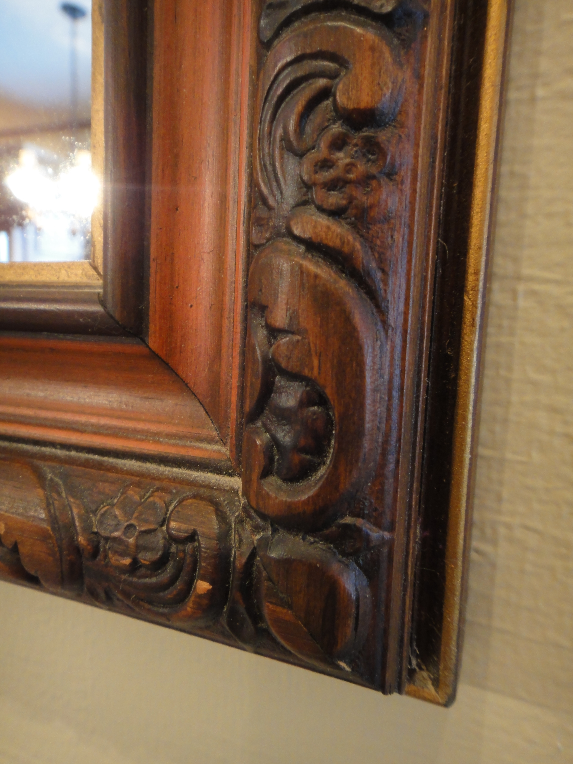 Vintage Carved Wooden Decorative Mirror