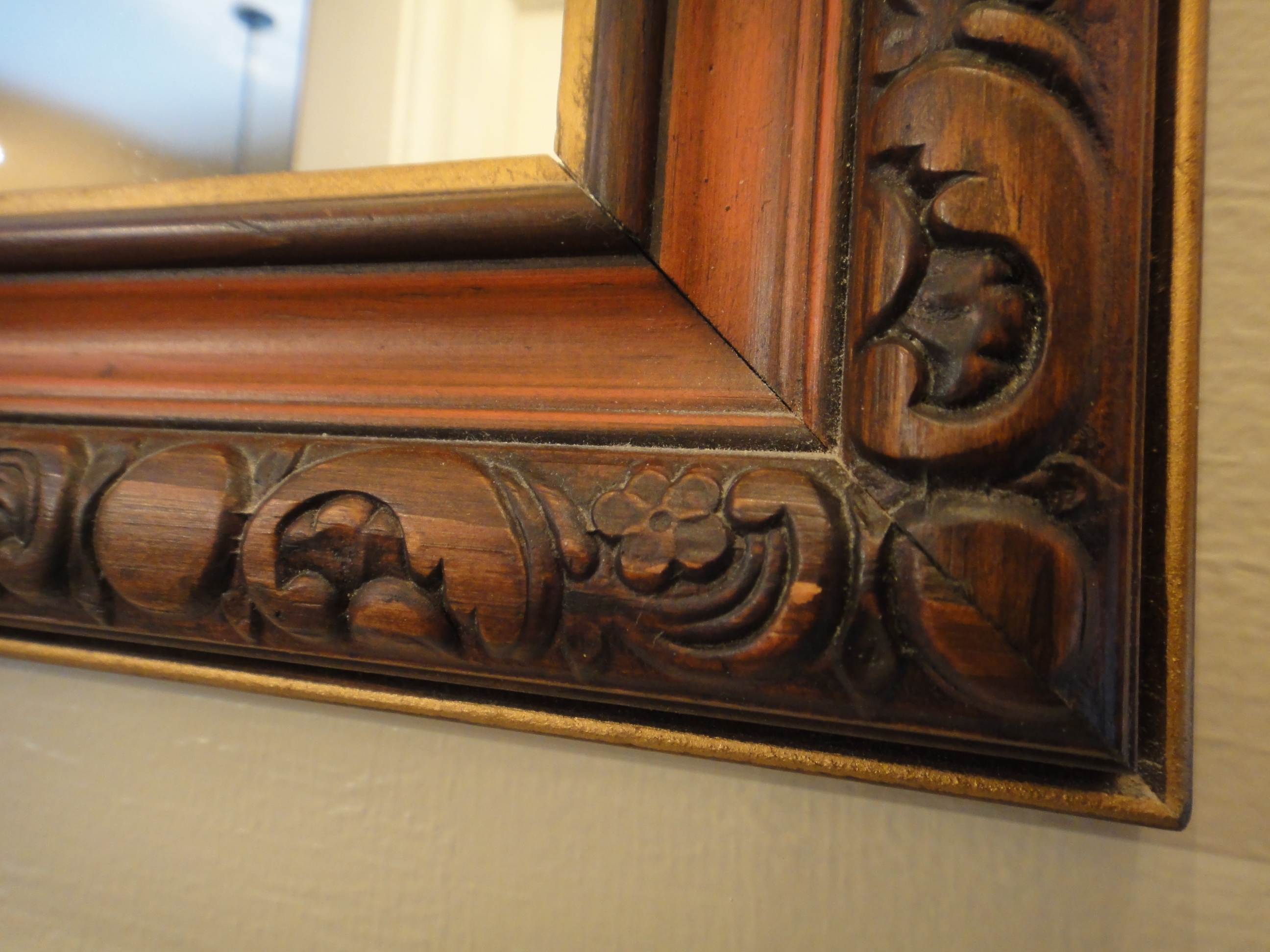 Vintage Carved Wooden Decorative Mirror