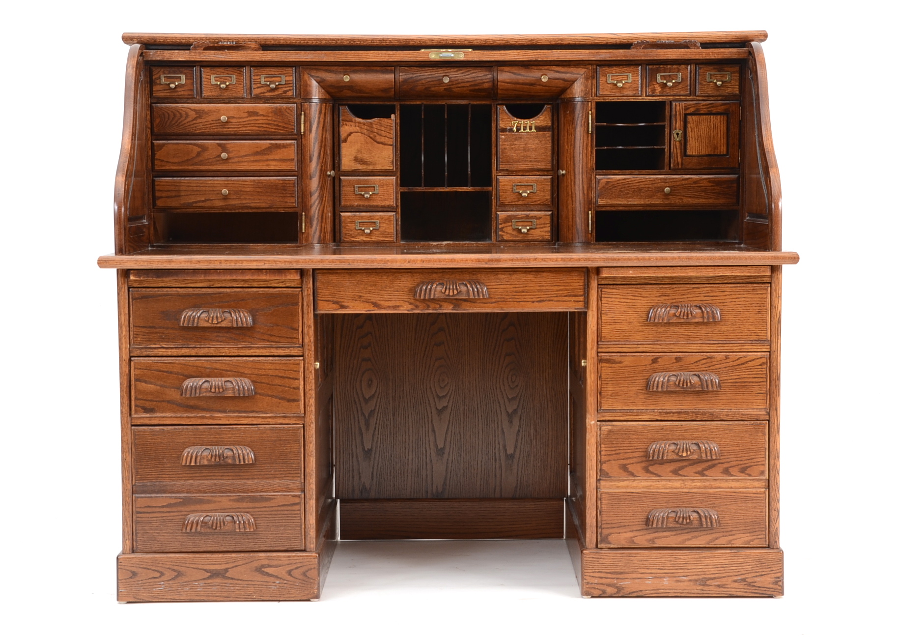 Postmaster Roll-Top Oak Desk