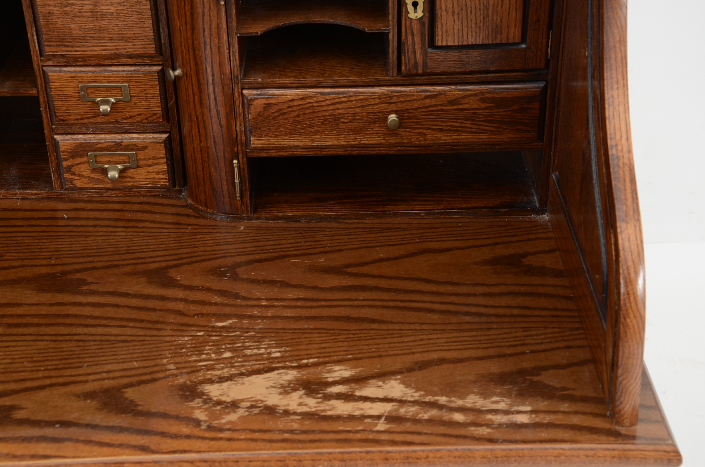 Postmaster Roll-Top Oak Desk