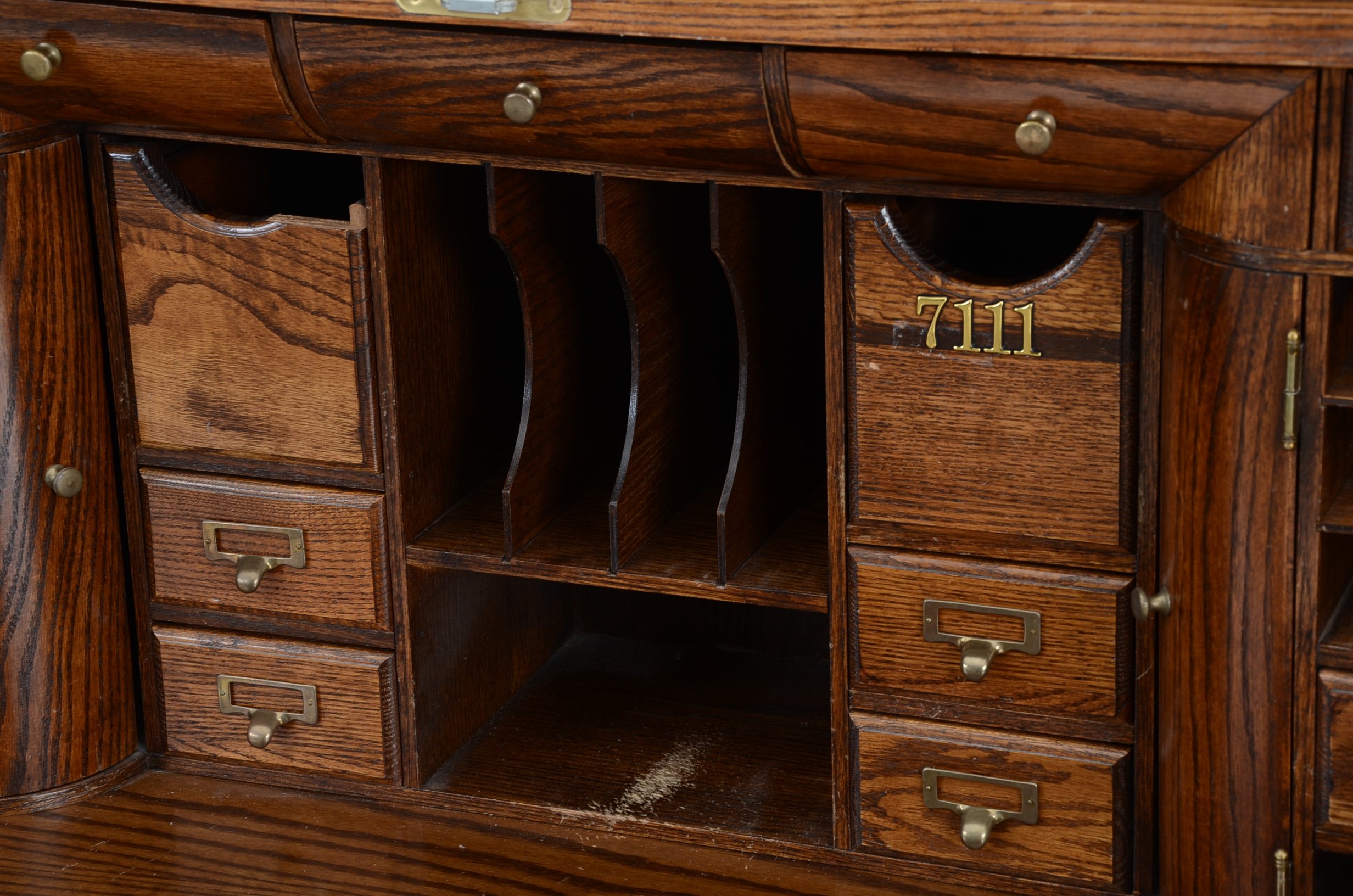 Postmaster Roll-Top Oak Desk