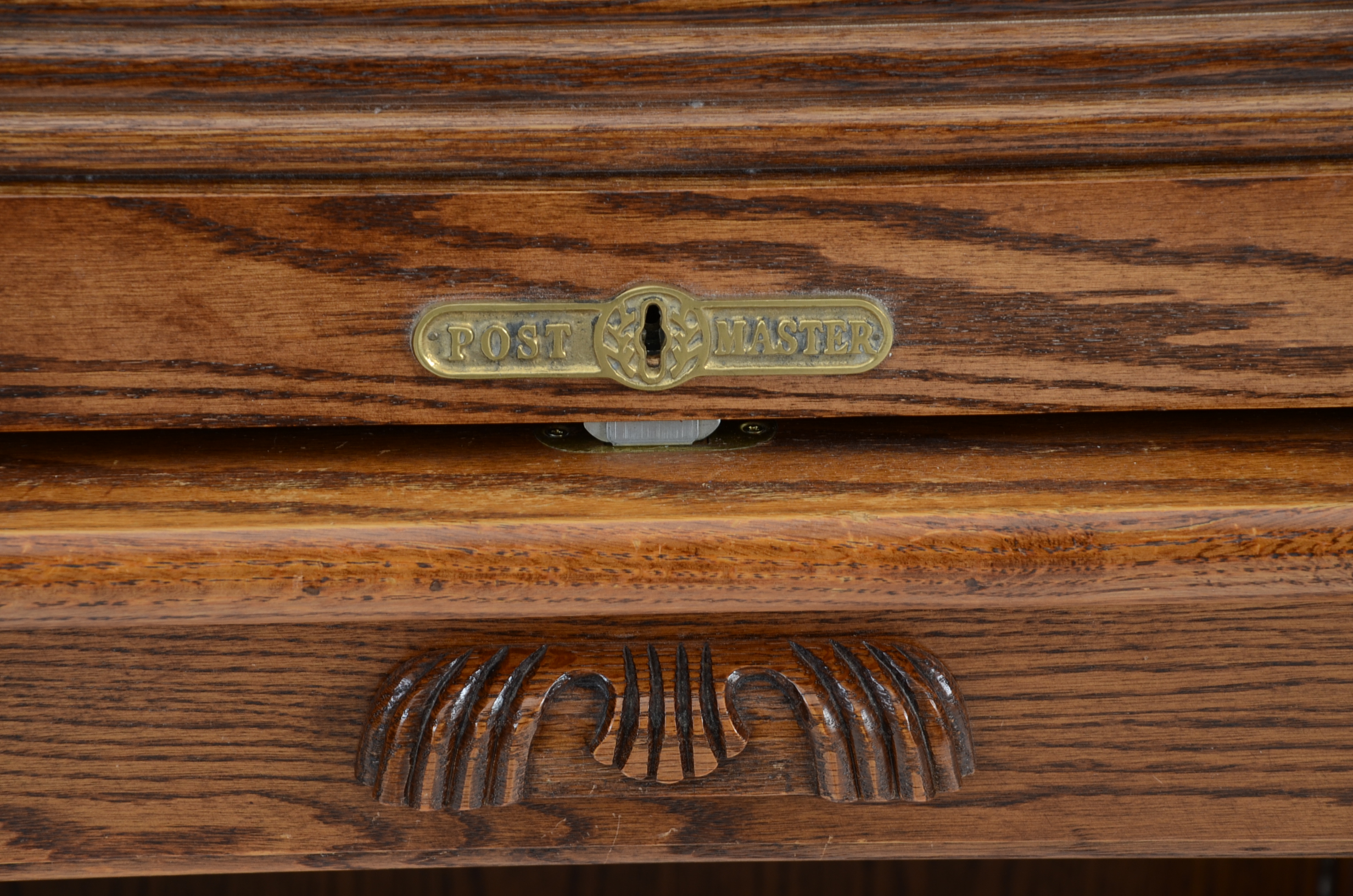 Postmaster Roll-Top Oak Desk