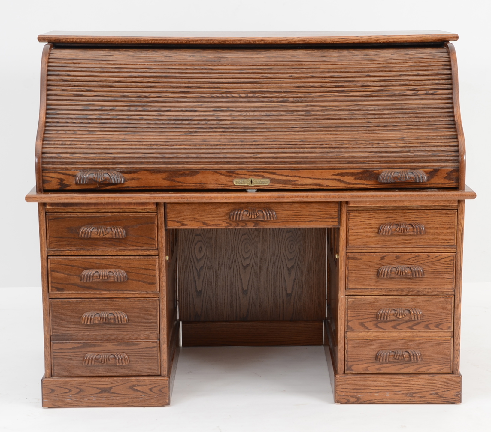 Postmaster Roll-Top Oak Desk