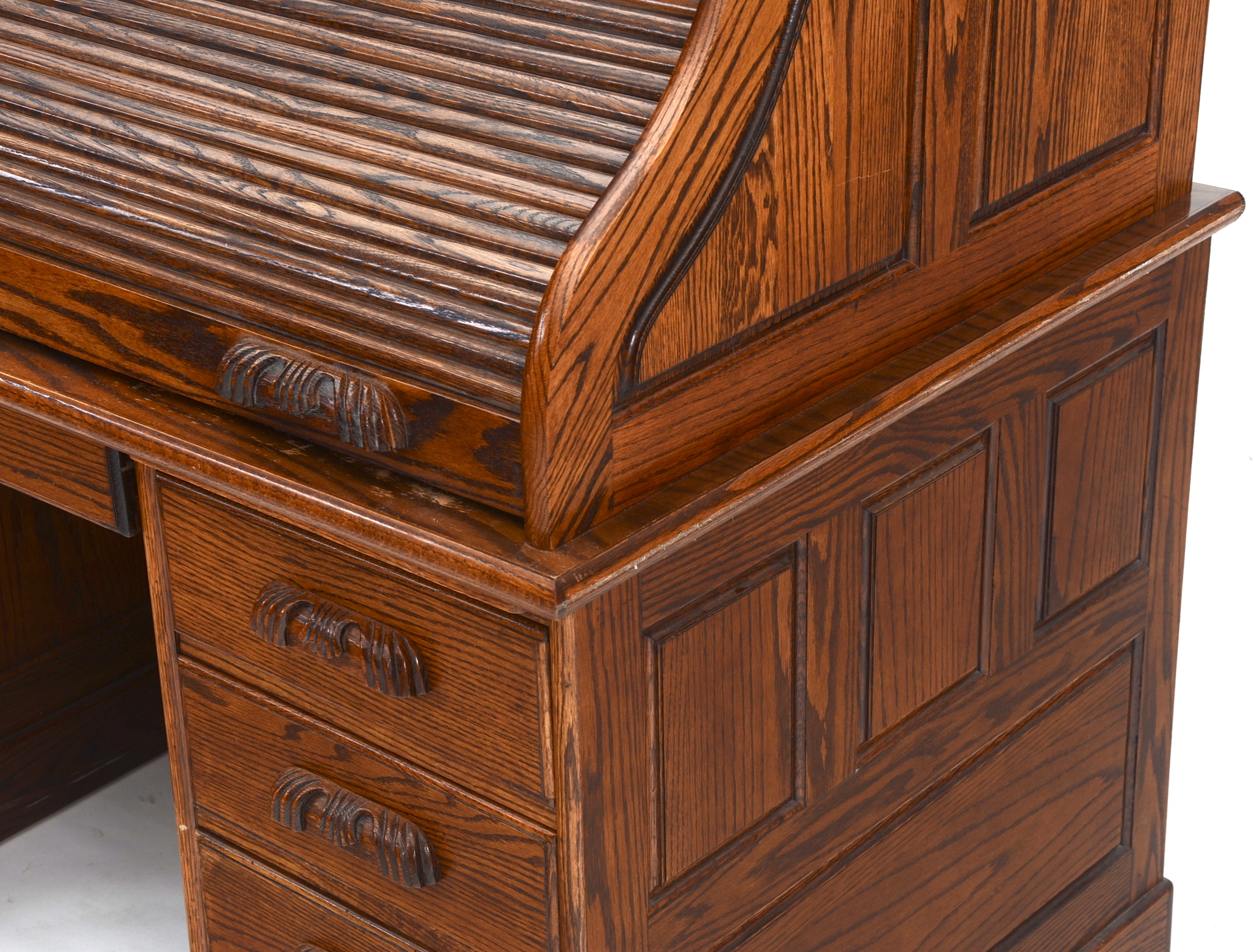 Postmaster Roll-Top Oak Desk