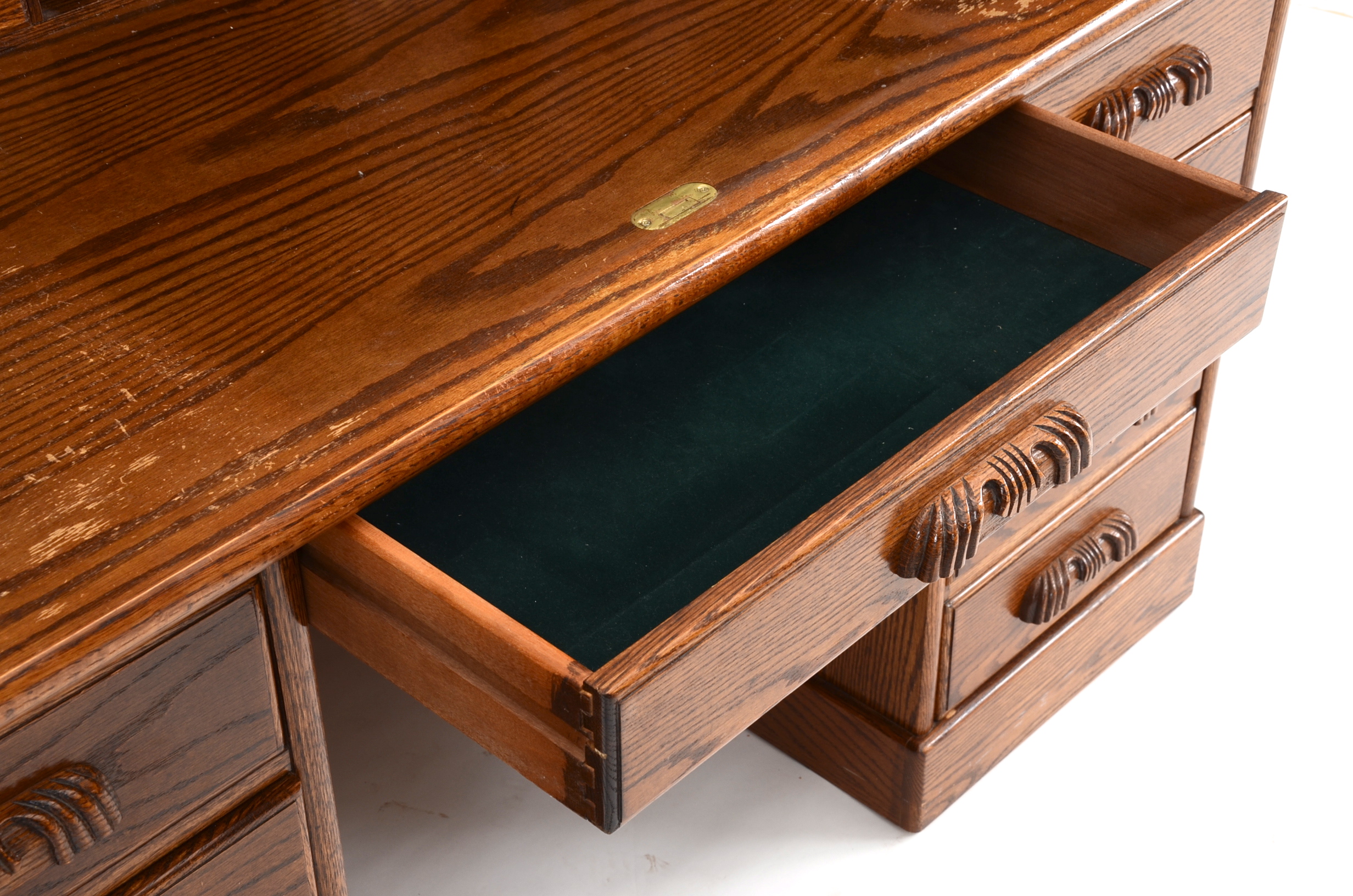 Postmaster Roll-Top Oak Desk
