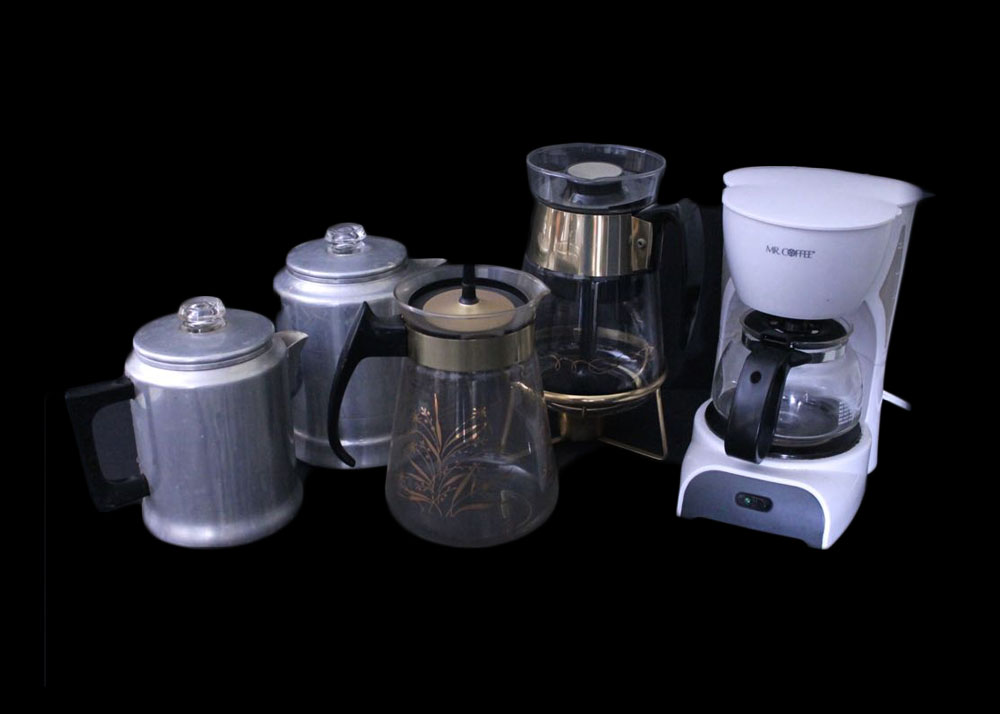 Set of Vintage and Modern Coffee Pots