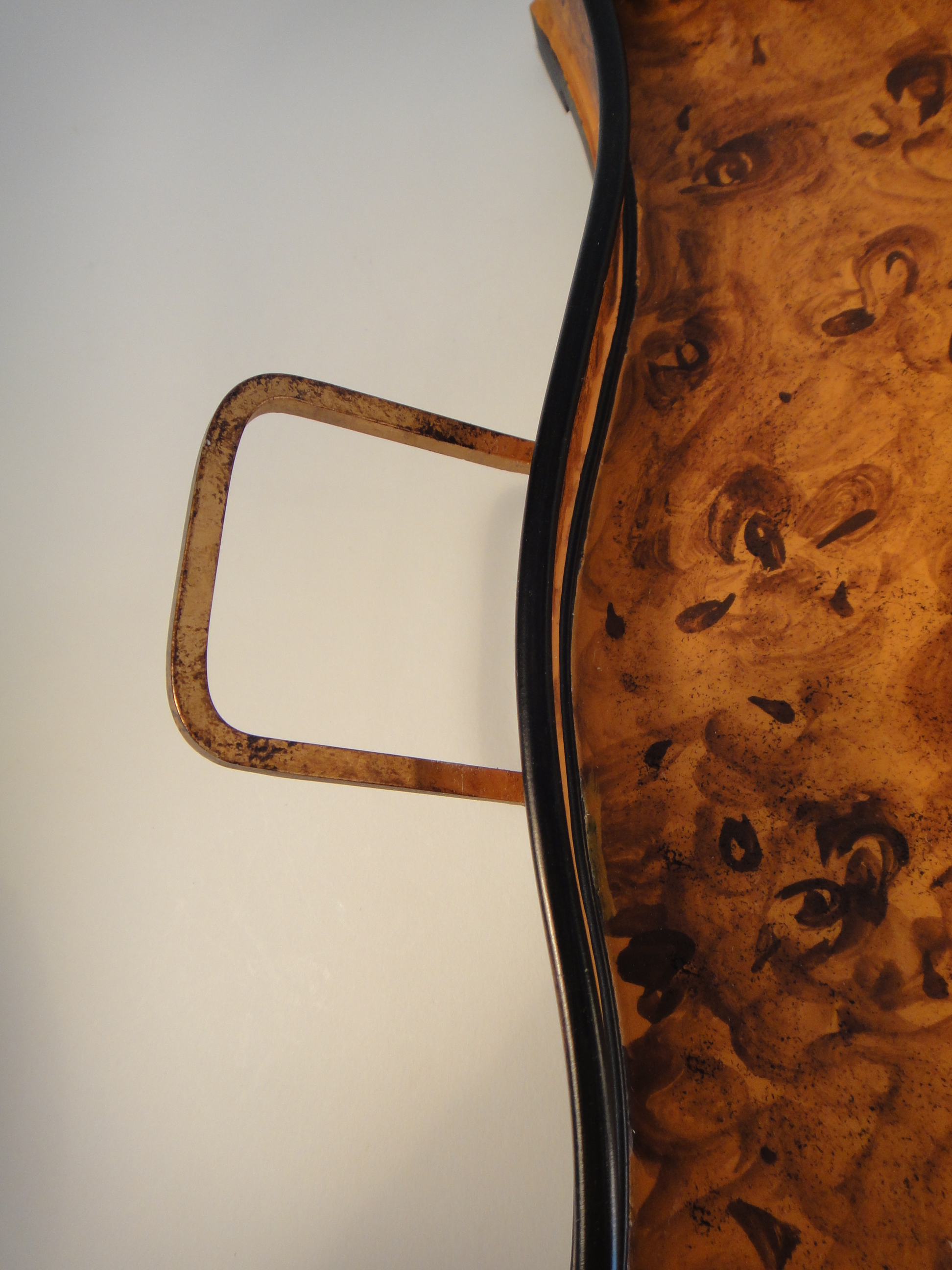 Vintage Footed Metal Pheasant Serving Tray