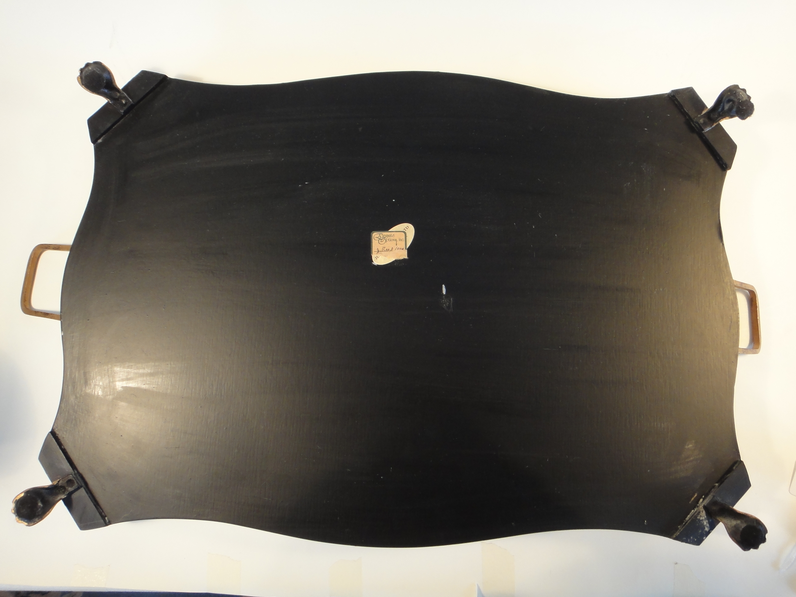 Vintage Footed Metal Pheasant Serving Tray