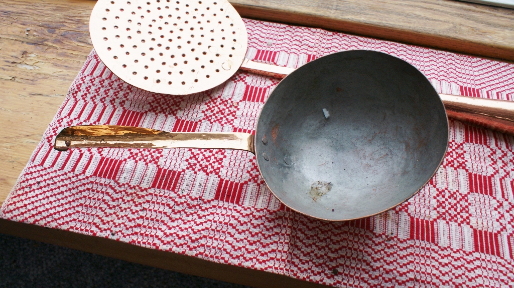 Primitive Style Copper Dipper and Strainer