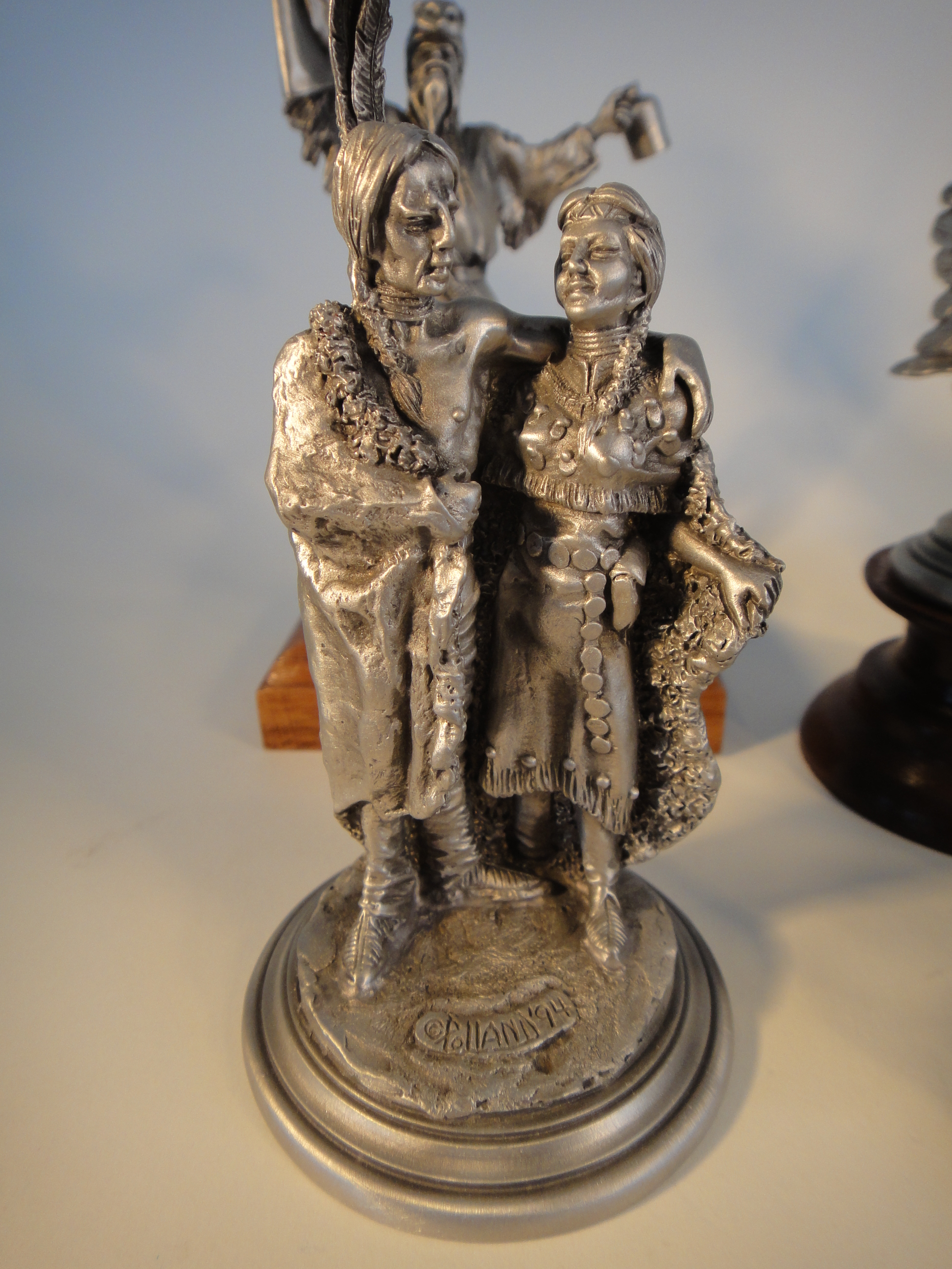 Collection of Seven Polland Miniature Pewter Sculptures Chilmark