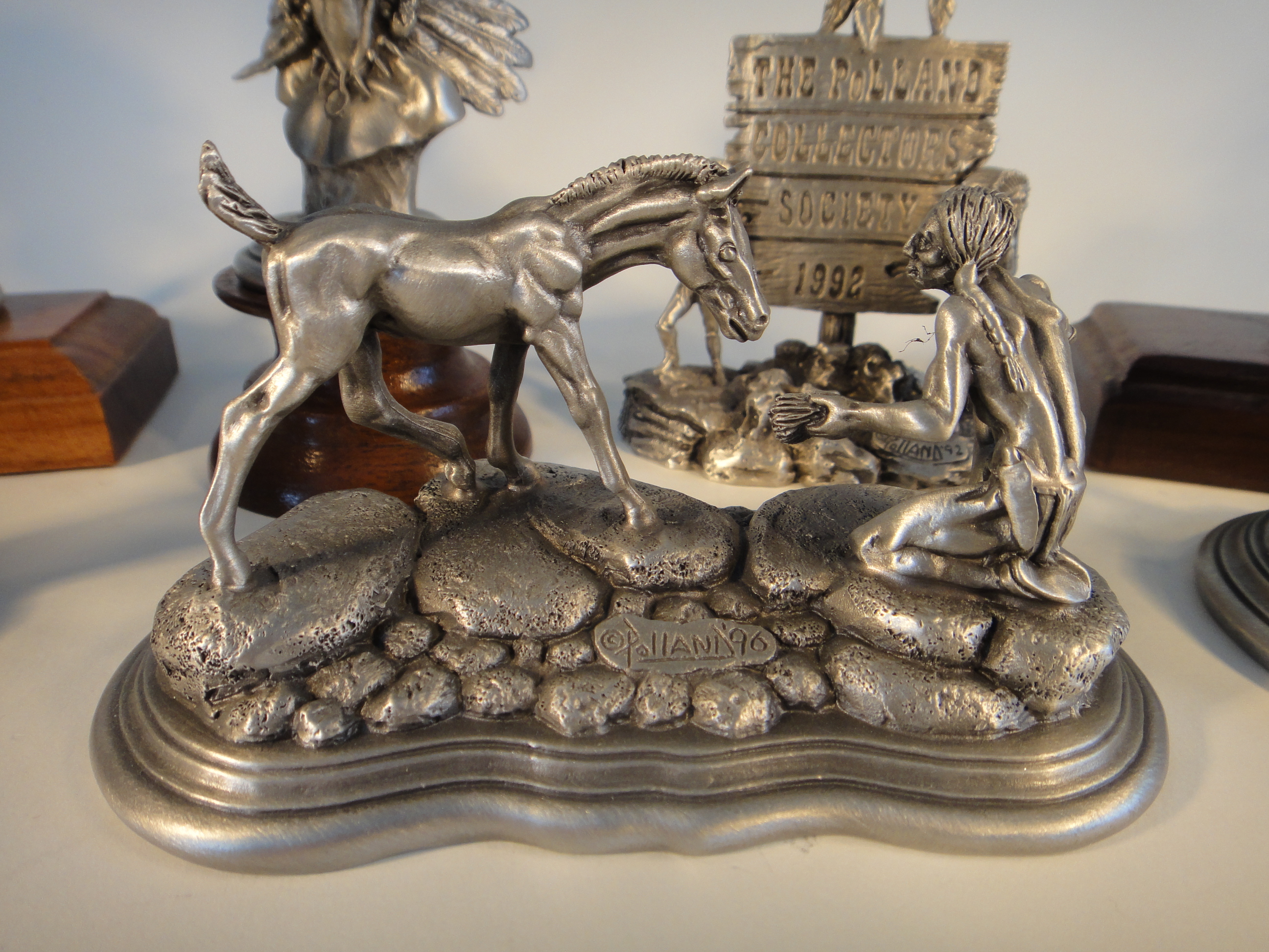 Collection of Seven Polland Miniature Pewter Sculptures Chilmark