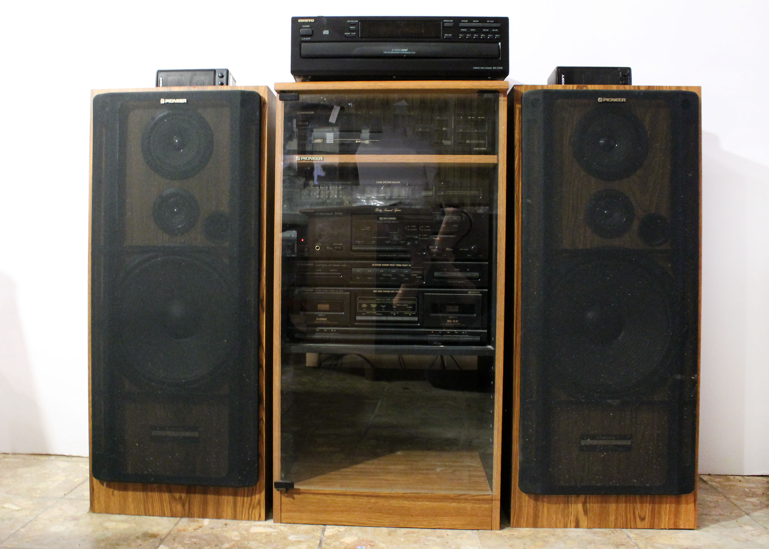 Pioneer Stereo System with Cabinet