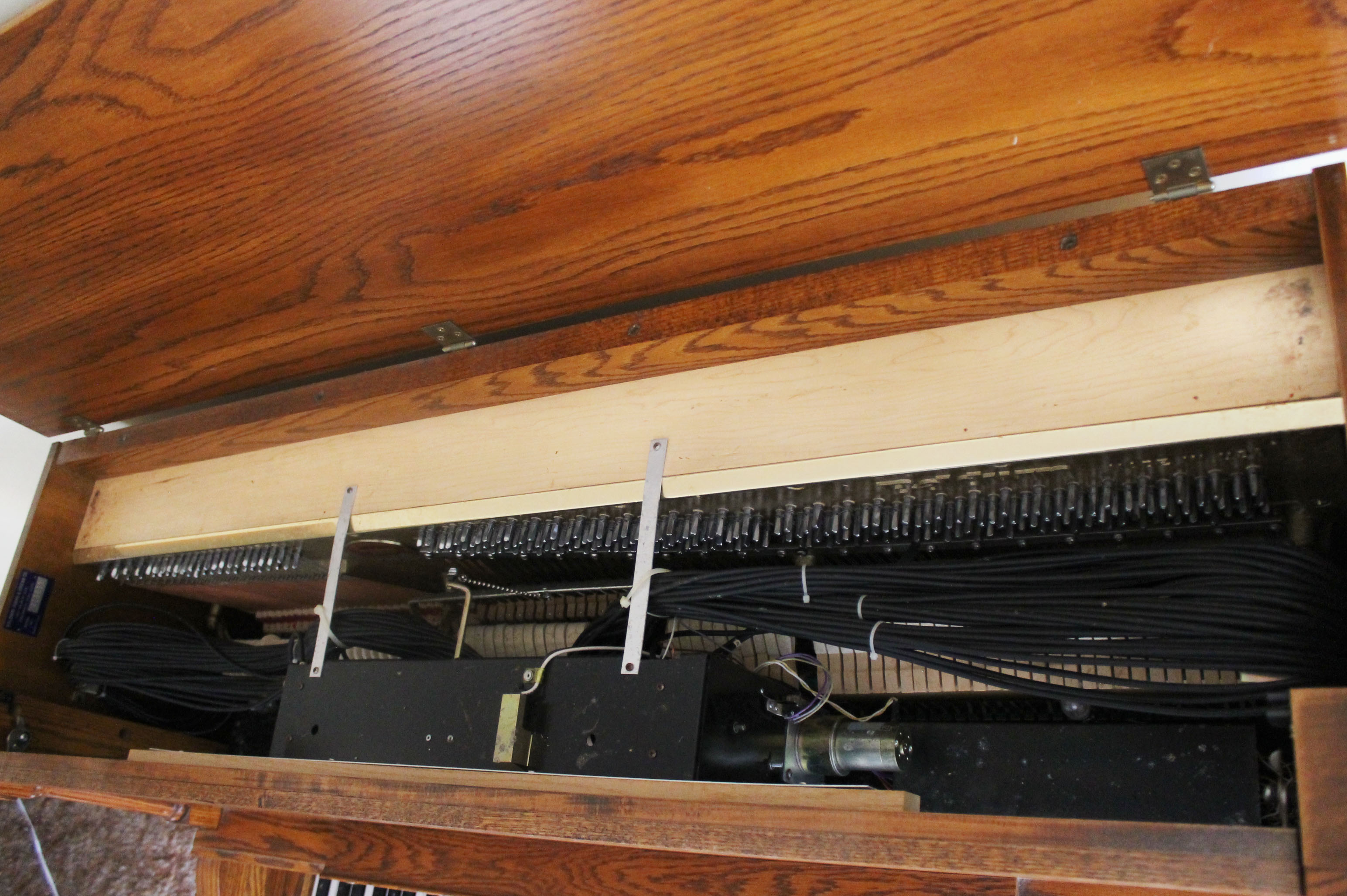 Oak Baldwin Player Piano and Bench with 50 Piano Rolls