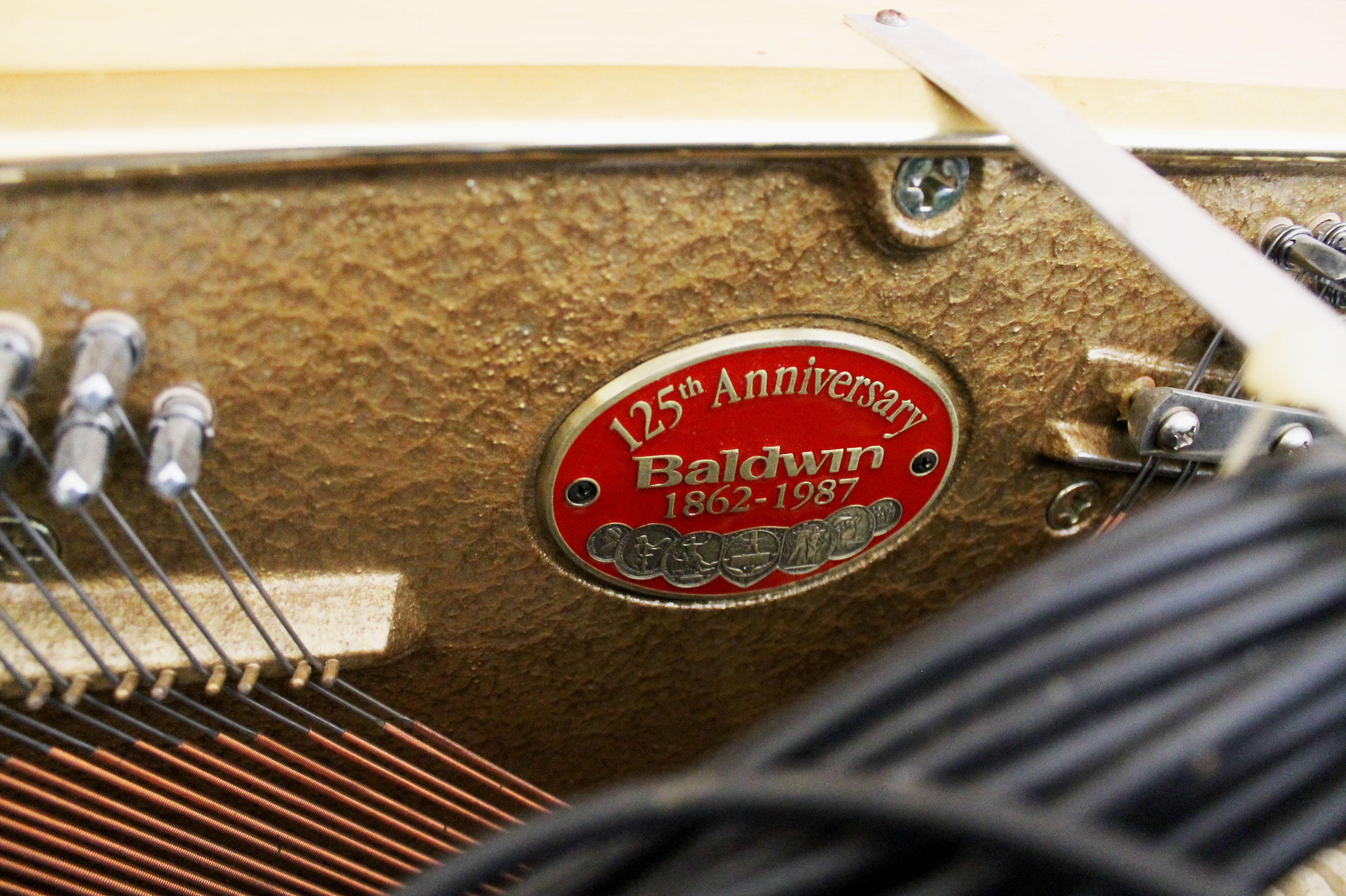 Oak Baldwin Player Piano and Bench with 50 Piano Rolls