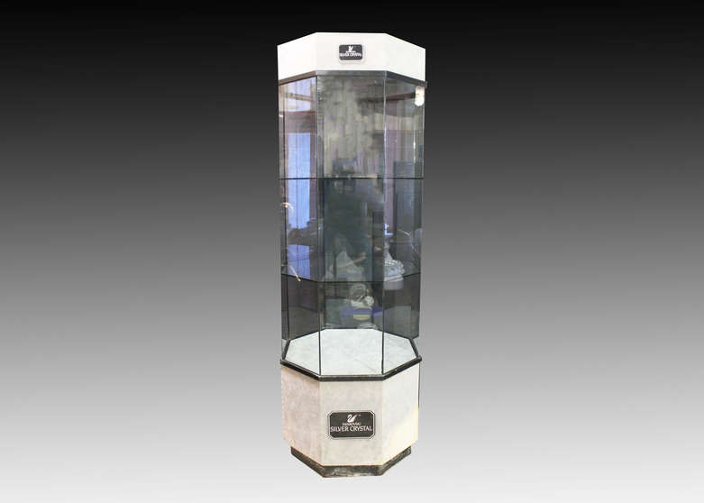 Swarovski Crystal Glass Surround Retail Tower Display Cabinet