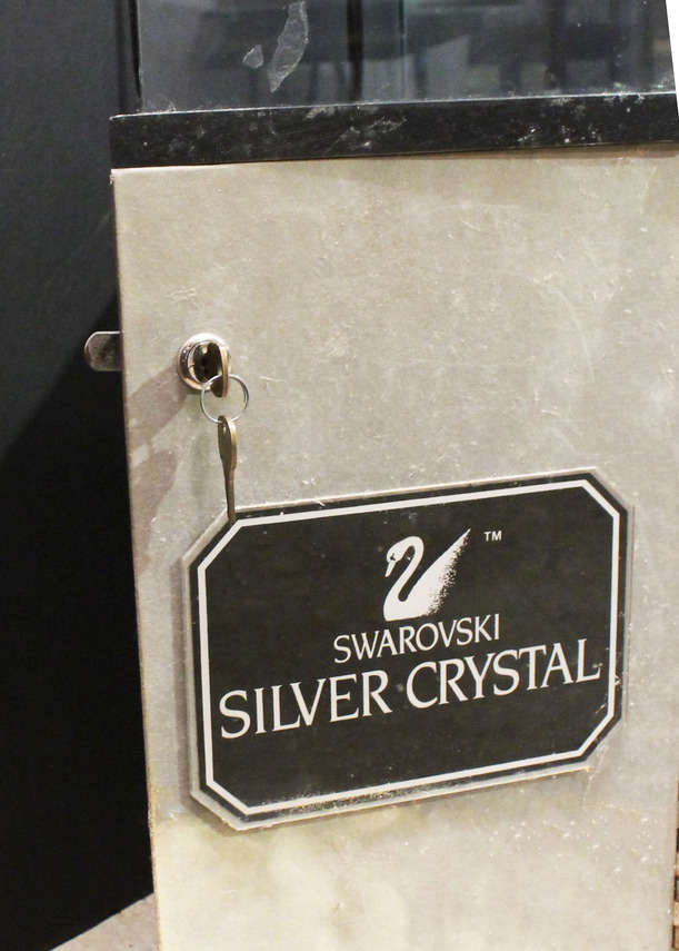 Swarovski Crystal Glass Surround Retail Tower Display Cabinet