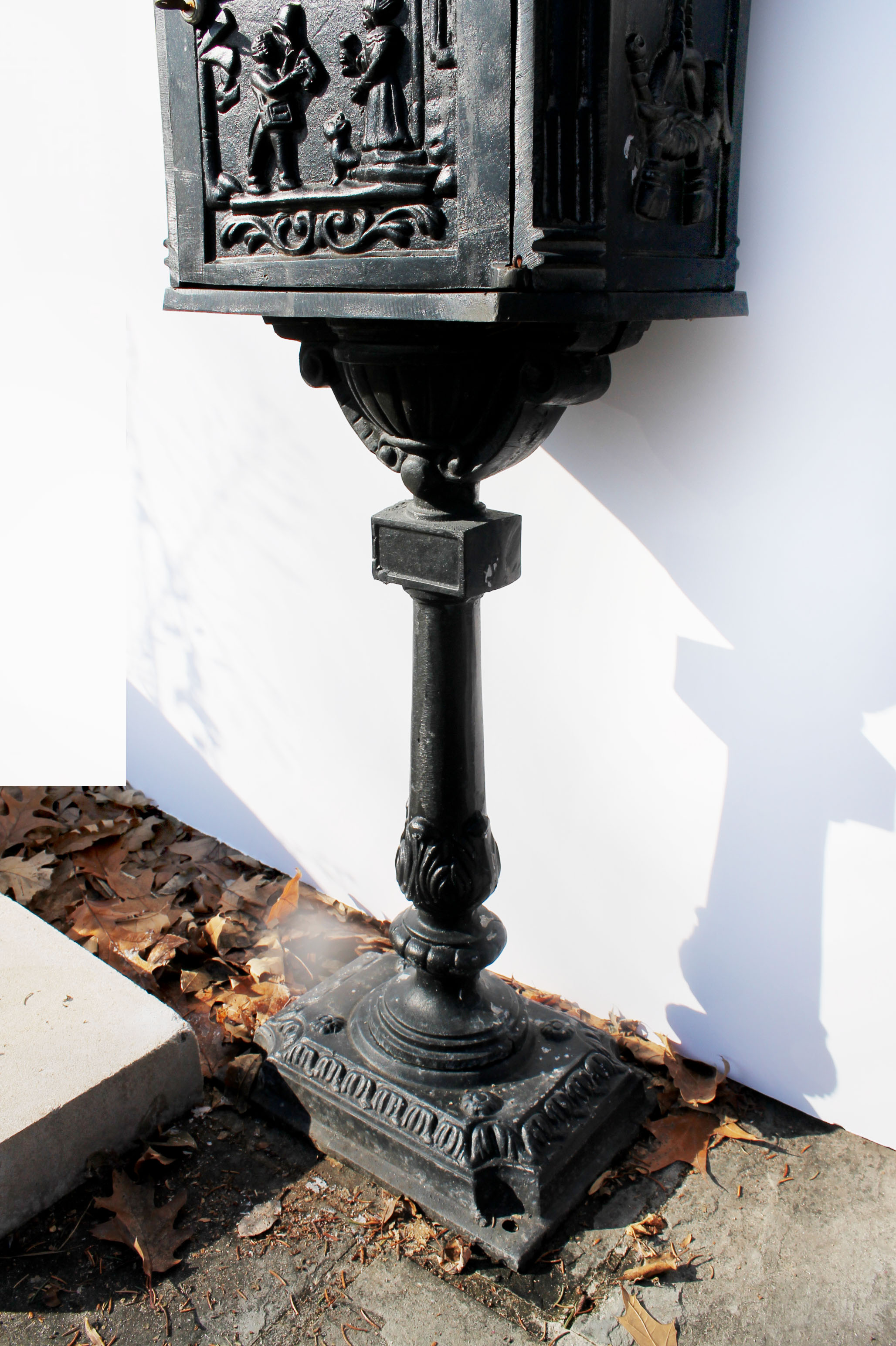 Vintage Cast Iron Mailbox on Pedestal Base