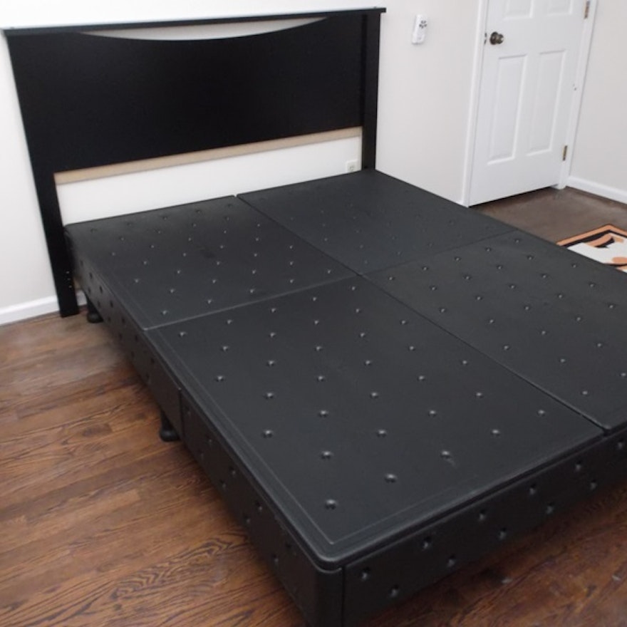 Contemporary Queen Size Headboard and Plastic Bed Frame