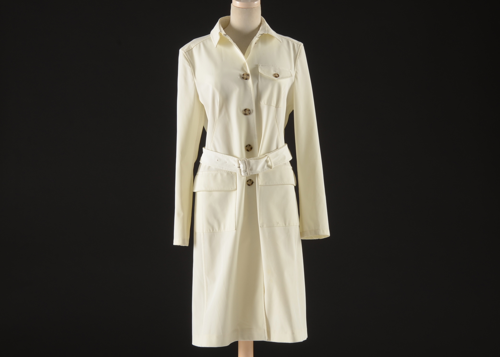 Women's Prada Designer Trench Coat in White