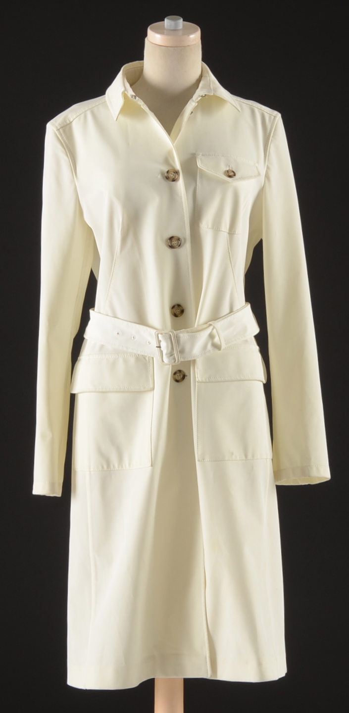 Women's Prada Designer Trench Coat in White