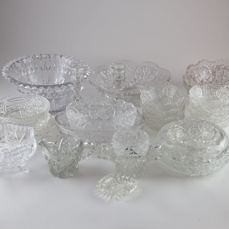 Various Cut and Pressed Glass