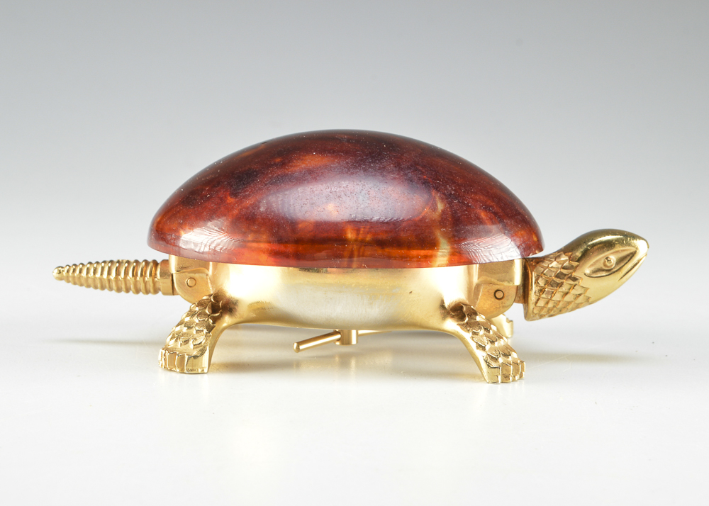Vintage BOJ Eibar Brass Turtle Hotel Desk Bell