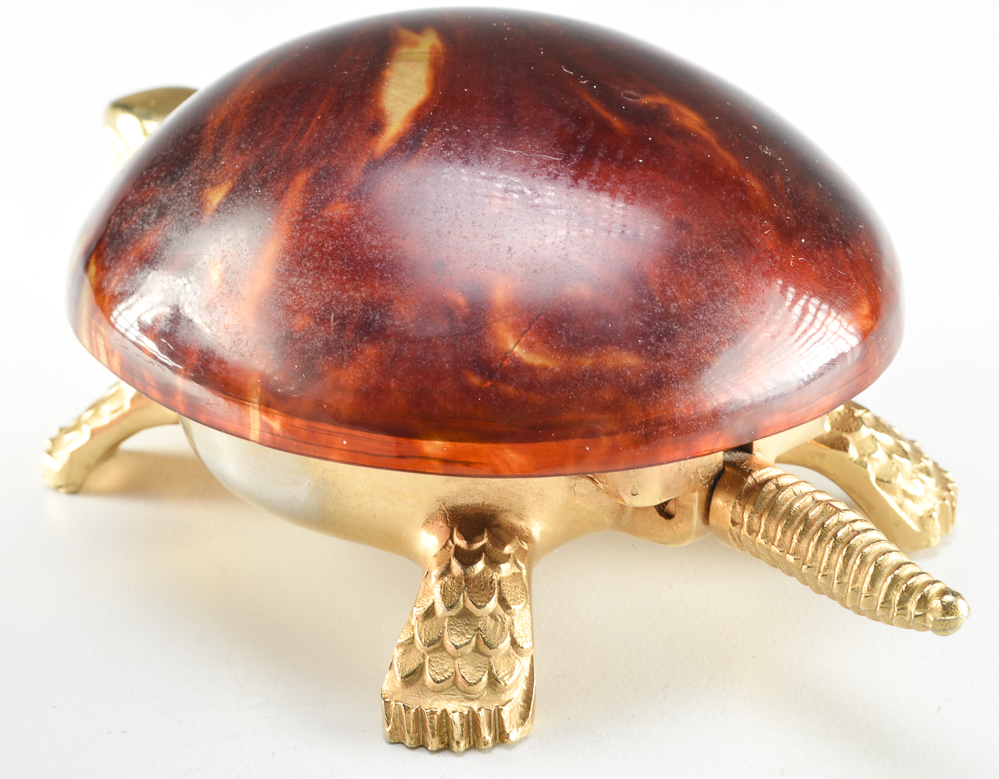 Vintage BOJ Eibar Brass Turtle Hotel Desk Bell
