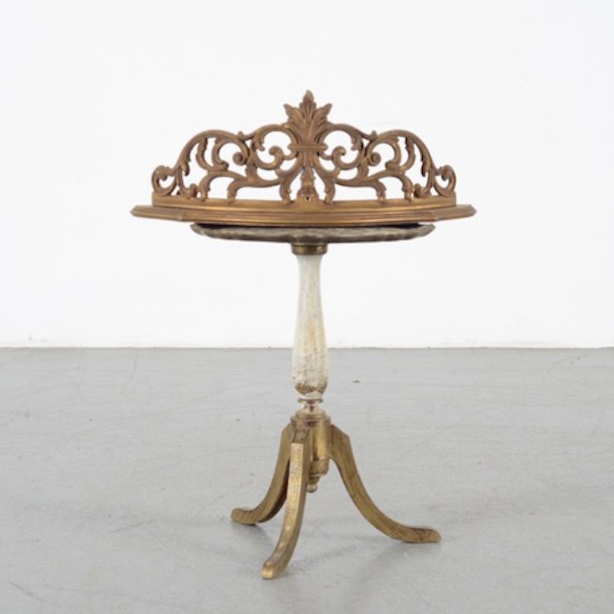 Vintage Florentine Italian Table and Ornate Wall Shelf