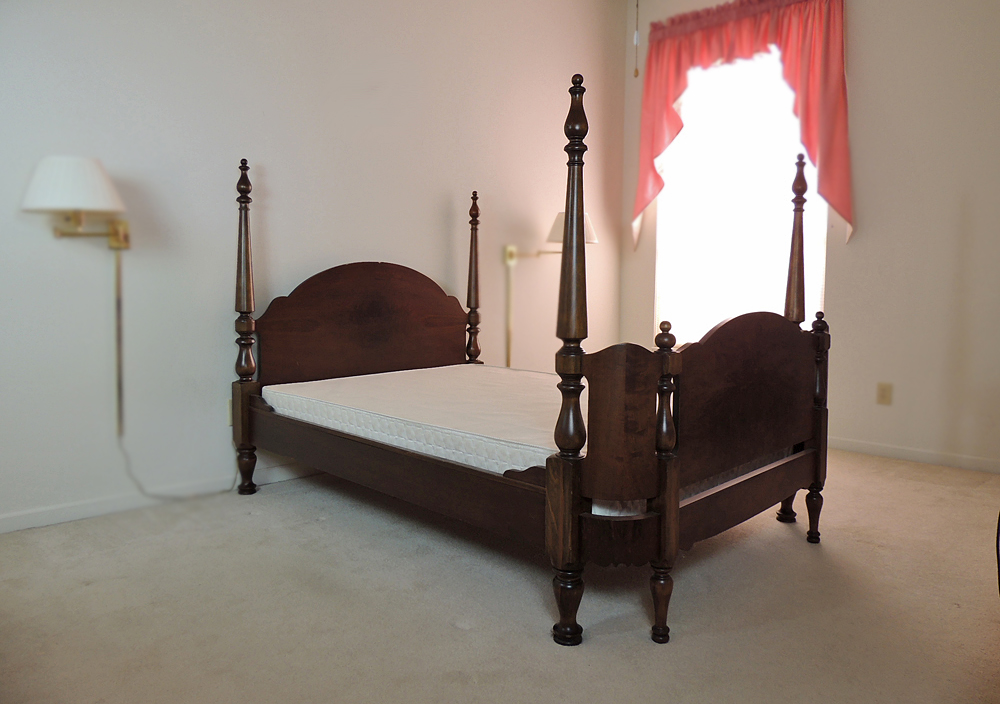Antique Bed with Bow Front Footboard