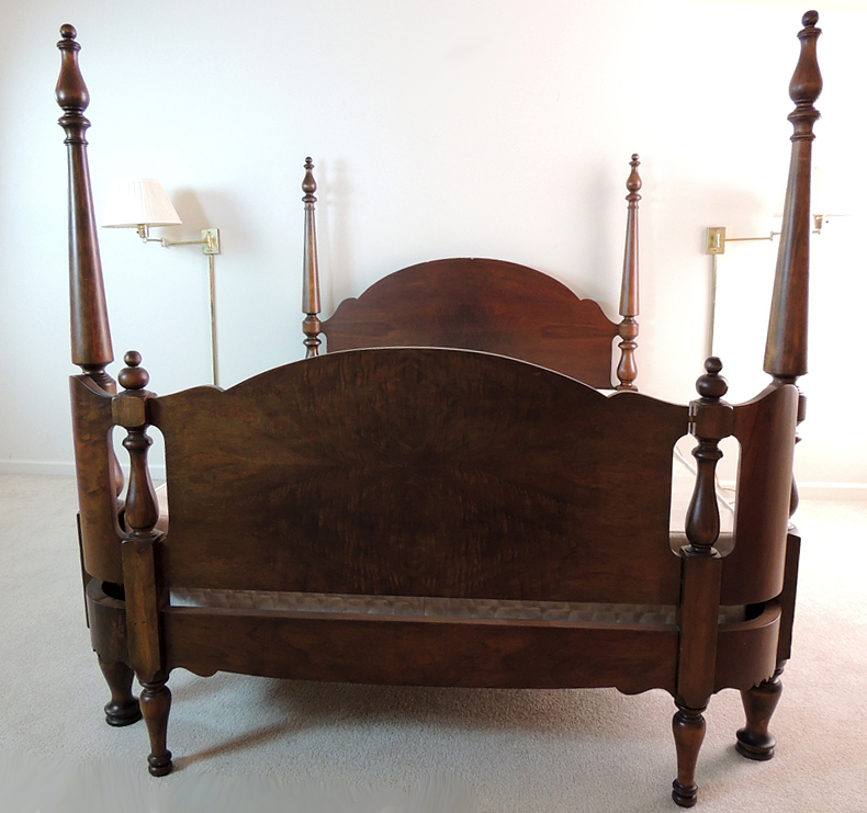 Antique Bed with Bow Front Footboard