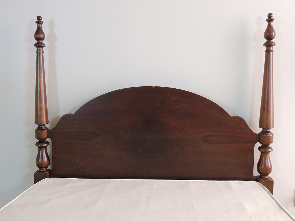 Antique Bed with Bow Front Footboard
