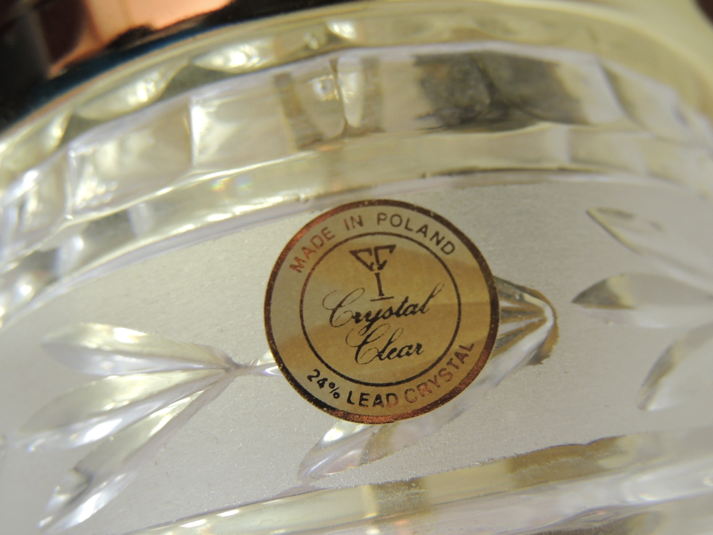 Polish Crystal Clear Table Lamp with Nightlight Base